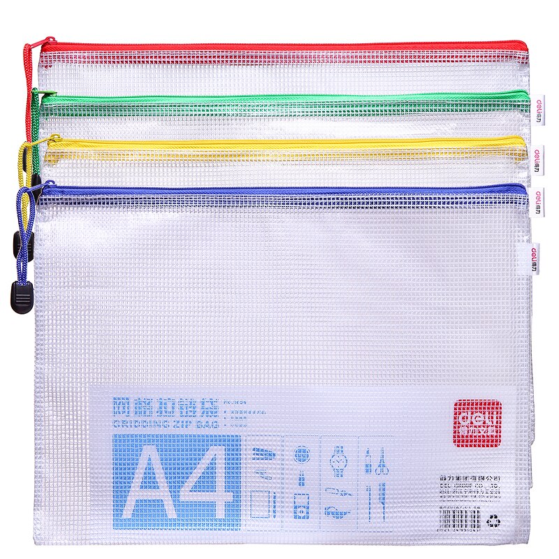 5 pcs/lot Papel A4 fichier dossier papeterie Document sac école & bureau fournitures étanche Document dossier Deli 5654