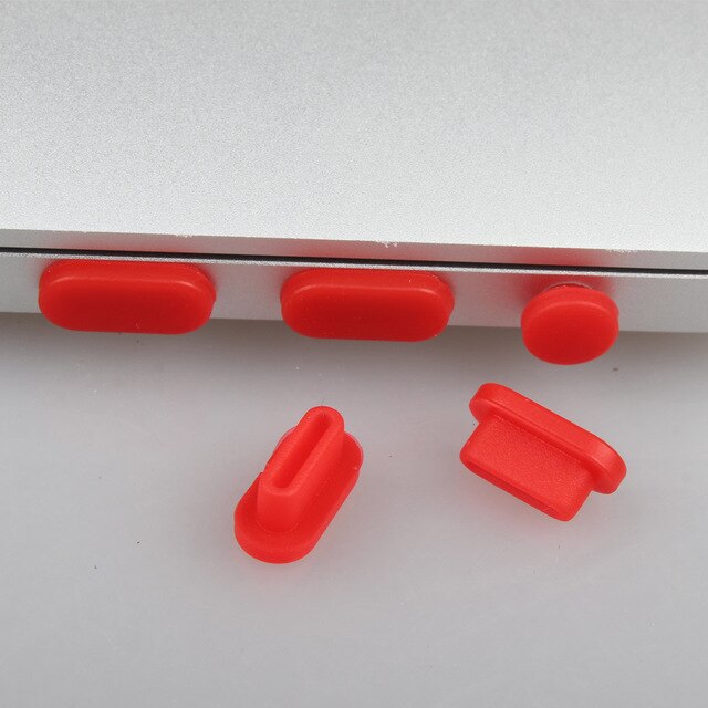 Anti wtyczki przeciwpyłowe pokrywa dla MacBook Air 13 "2018/MacBook Pro 2018 2017 2016 A1708 A1706 A1989 A1990 A1534 Port wtyczki pokrywa zestaw: Red