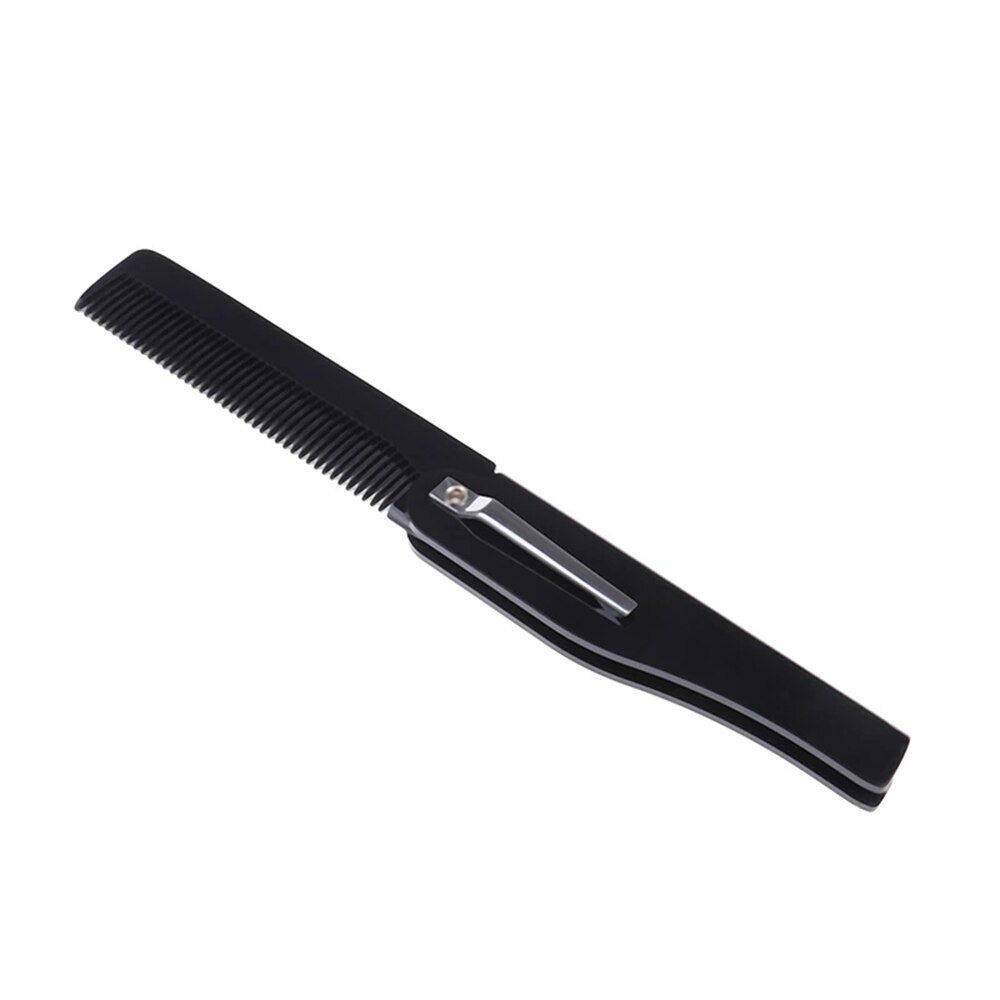 1pc opvouwbare kammen, zakkam, magische haarkam, baard- en haarclip, mannen, vrouwen, haarstylingtool, haarverzorgingskam: Zwart