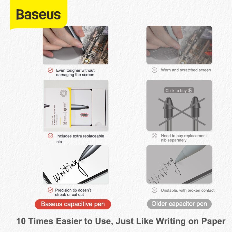 Baseus-lápiz óptico para tableta, accesorio para iPad de 11/12 pulgadas, Apple, activo, táctil, rechazo de Palma
