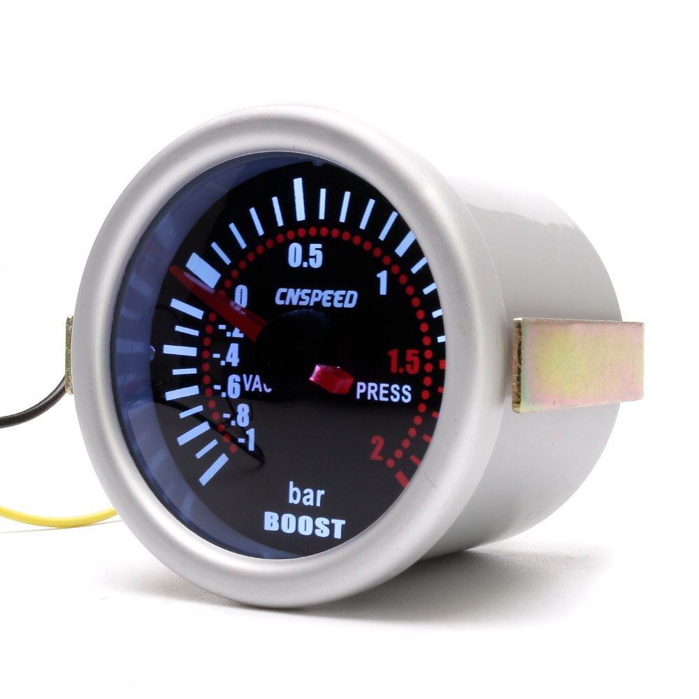 Automobile turbine pressure gauge -1~2bar 52mm 12V automobile booster meter LED red automobile tachometer