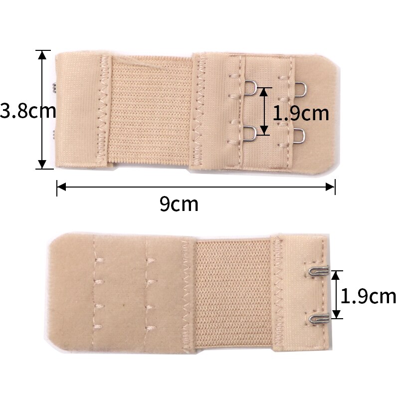 3pcs Elastic Soft Bra Extenders Extensions for a Bra Claps Buckle Expander 2 Rows 2 Hooks Women Underwear Bra Accessories: skin color