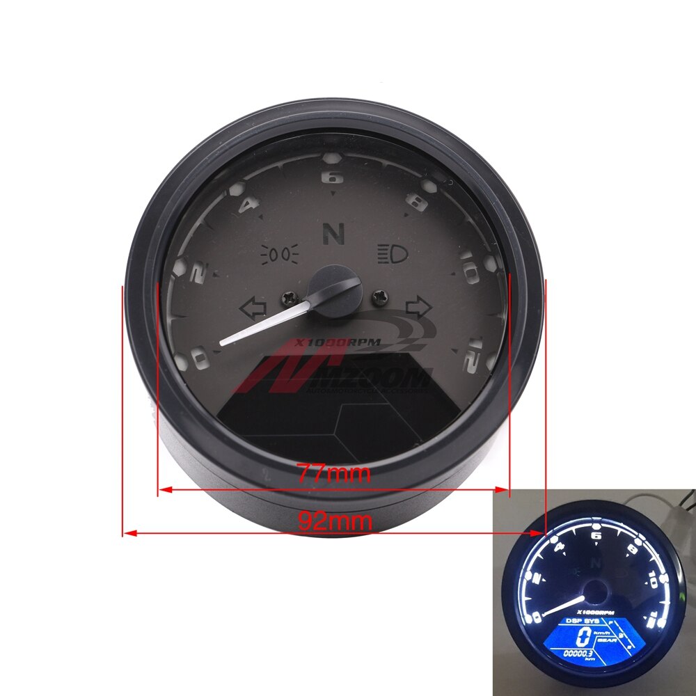 8-18V Universal Multi LCD Digital Tachometer Speedometer Odometer for 2,4 Cylinder Motorbike 12000RPM Motorcycle Accessories