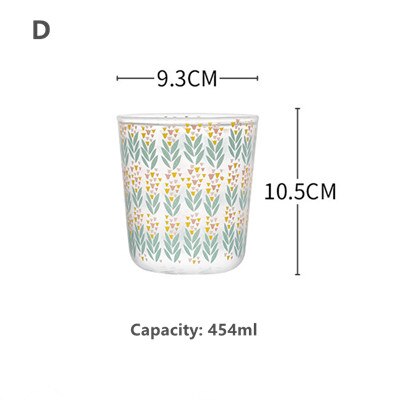 Cutelife ins nordisk vintage transparent kaffeglas kopp värmebeständig mjölksaft te kopp drinkware tryck hem bröllopsglasögon: D