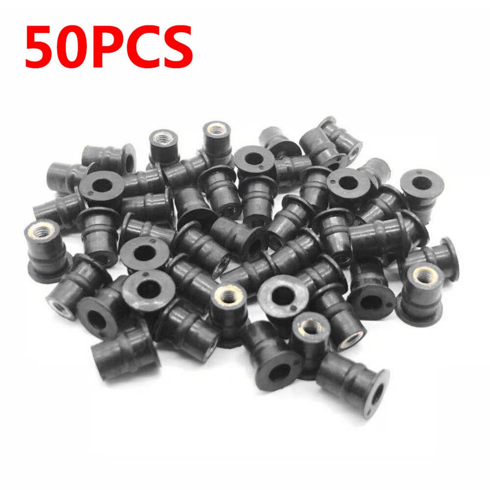 50/100 pièces M5 caoutchouc bien écrou 5 Mm métrique moto pare-brise bien écrou contre-écrou laiton écrou fort robuste motos accessoires: 50pcs
