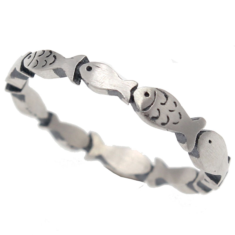 Bohemian Vintage Silber Farbe Fisch Ringe Für Frauen Öffnen Finger-Ring Schöne Engagement Schmuck