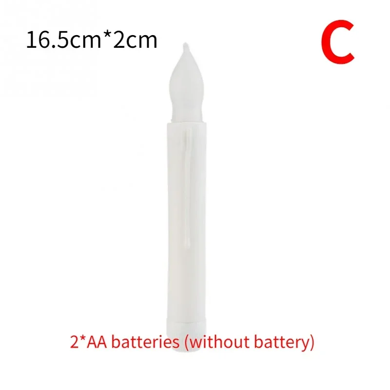 Long Christmas LED Candles Flameless Battery Powered Pointed Candle Light Church Flickering Candle Light Festival Party Decor: Pink / Dark Khaki