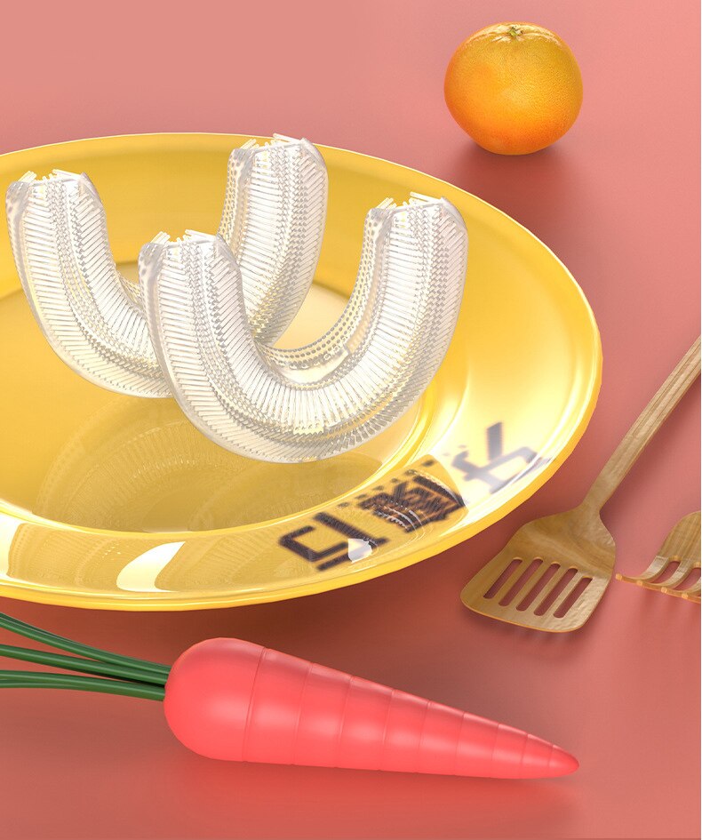 Kinderen U-Vormige Elektrische Tandenborstel Volautomatische Cartoon Ultrasone Smart U-Vormige Tandenborstel Siliconen Elektrische Tandenborstel