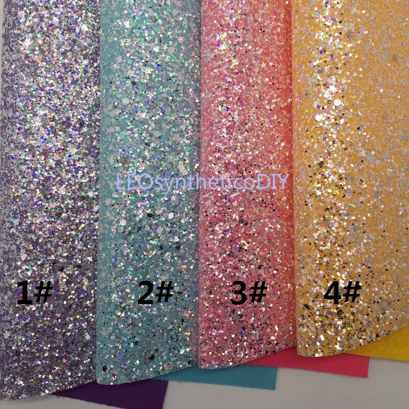 1pc 21 x 29cm dikke glitterleer met sterren en hartjes voor het maken van strikken accessoires leosyntheticodiy  t113