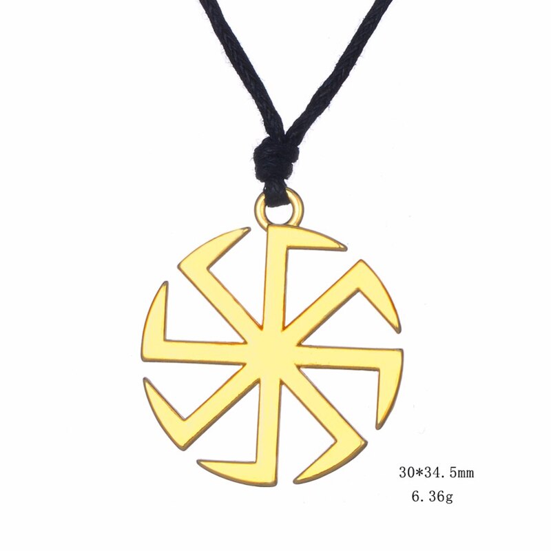 Slavic Kolovrat Amulet Pagan Sun Talisman Bijouterie Male Ethnic Slavic Pendant Necklace Women Men Jewelry Gold/Silver