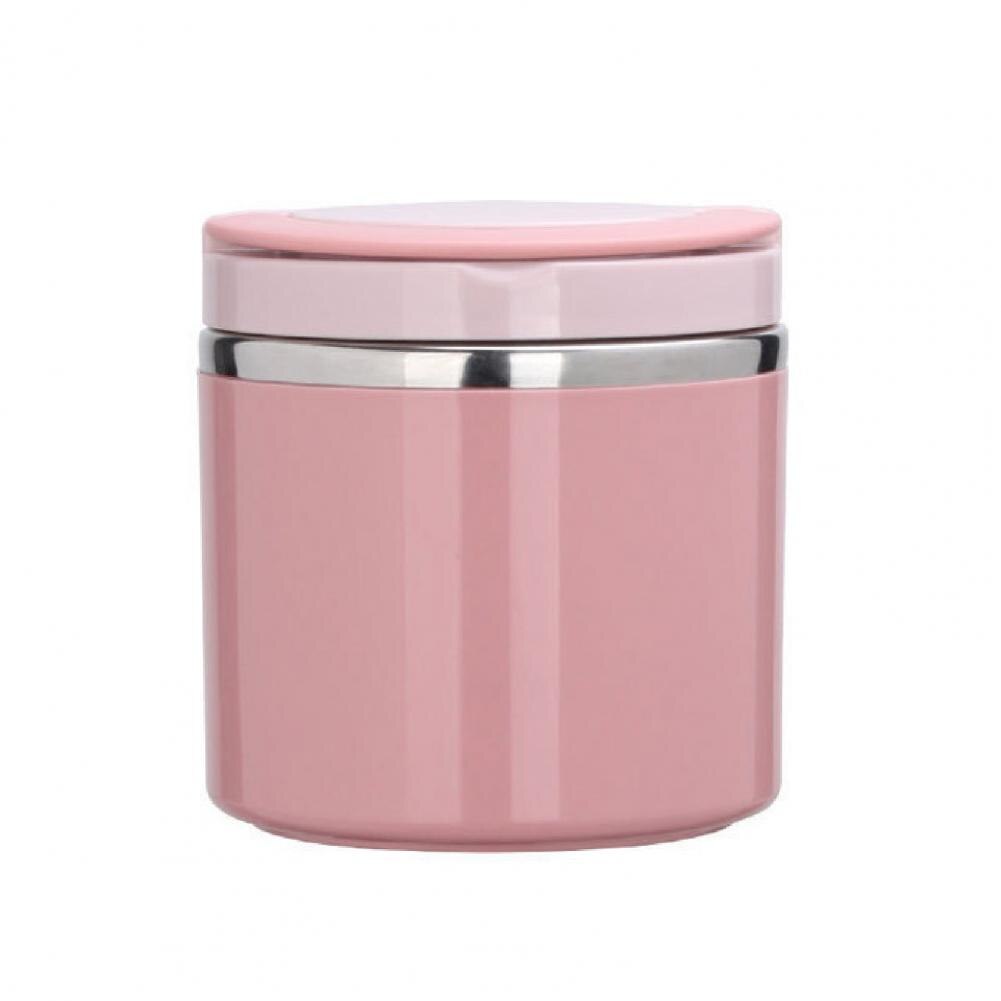630ml/1000ml Lunch Breakfast Cup Stainless Steel Soup Cup Volume Pot Insulated Food Container Lunch Box Bento Box ланч бокс: S Pink