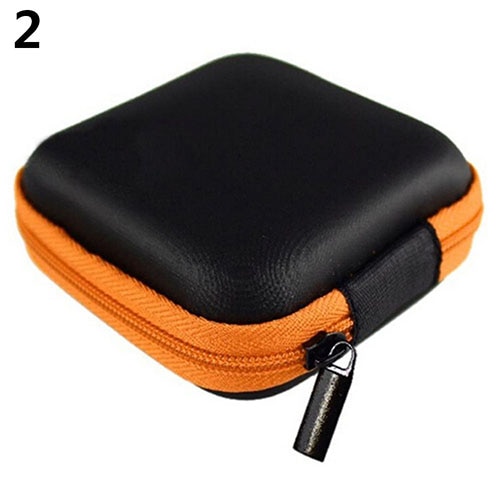 Platz Tragbare fallen für Kopfhörer fallen Mini Reißverschluss Runden Lagerung Schwerer Tasche Headset Kasten für Kopfhörer fallen SD TF Karten: Orange