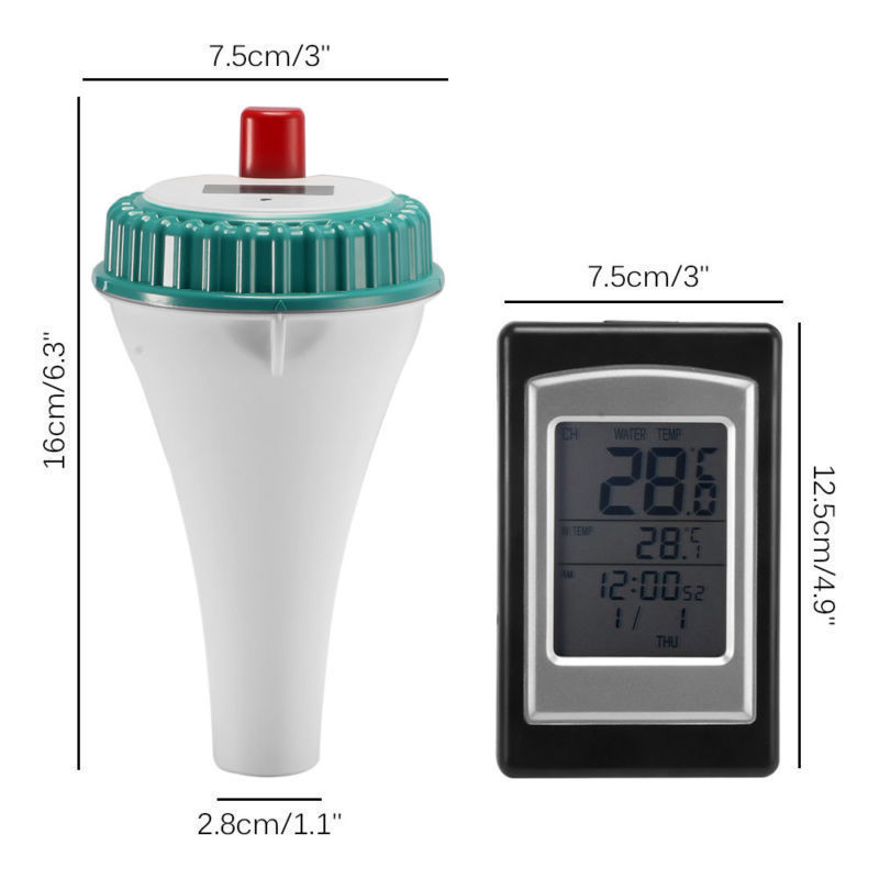 Hermometer With LCD Receiver Waterproof Temperature Meter For Swimming Pool Spa Tub
