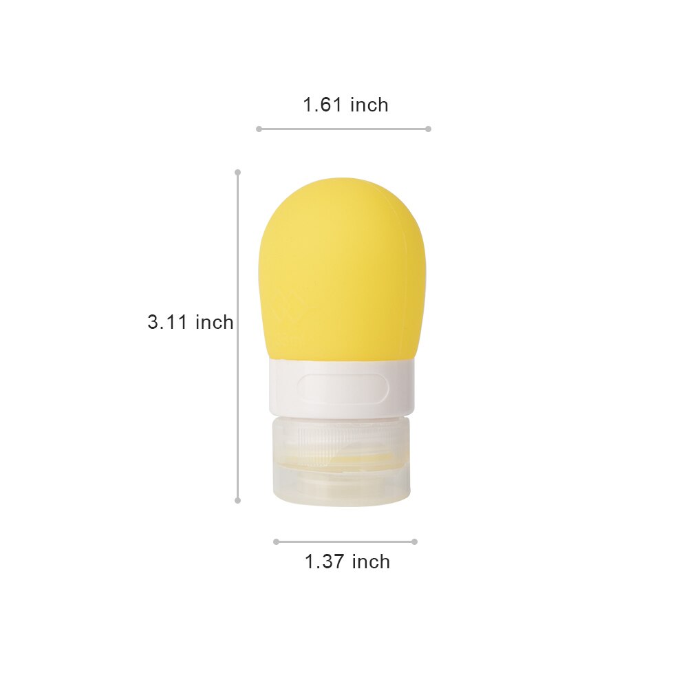 1/2/3 st set 38ml 60ml 80ml tomma silikon resepaket packpress flaska för lotion schampo bad små provbehållare: 1pc gula