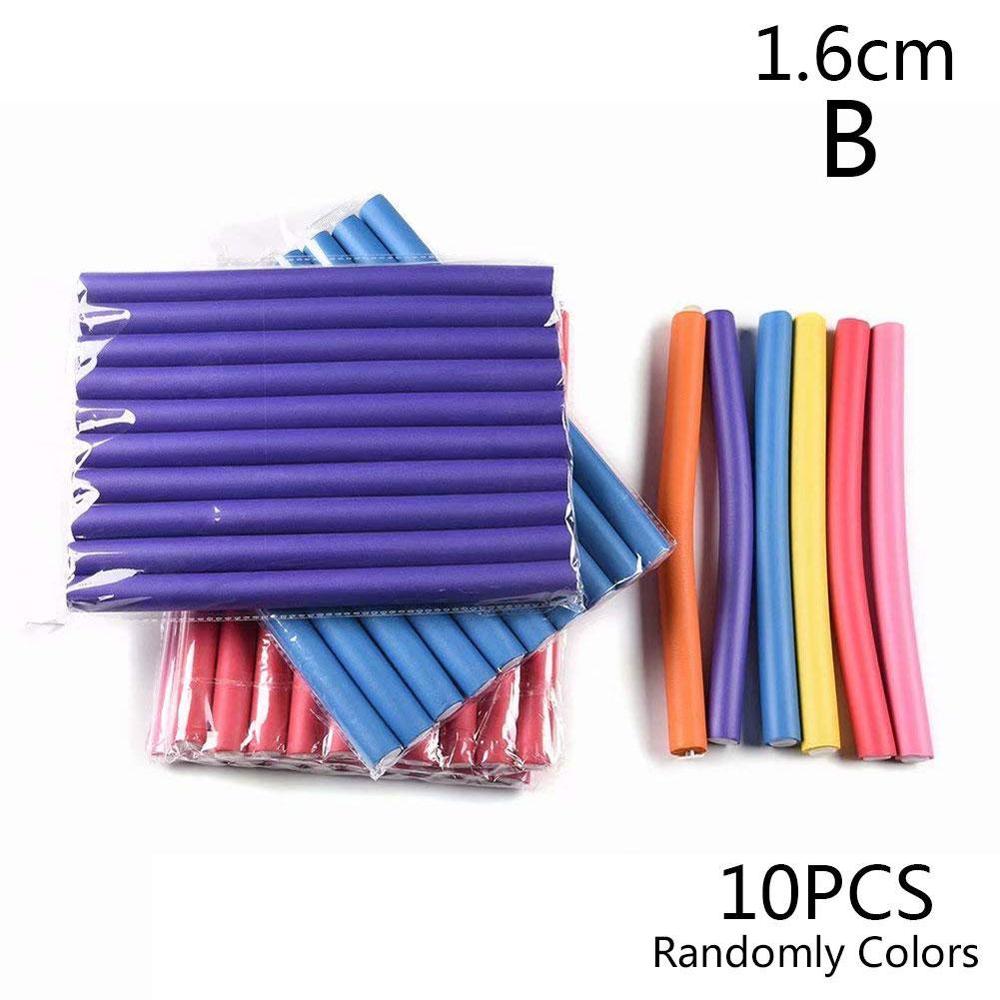 10 stk/parti mykt hårkrøller roller curl hår bøyelige rollers diy magic hair curlers verktøy styling ruller svamp hår curling: 1.6cm