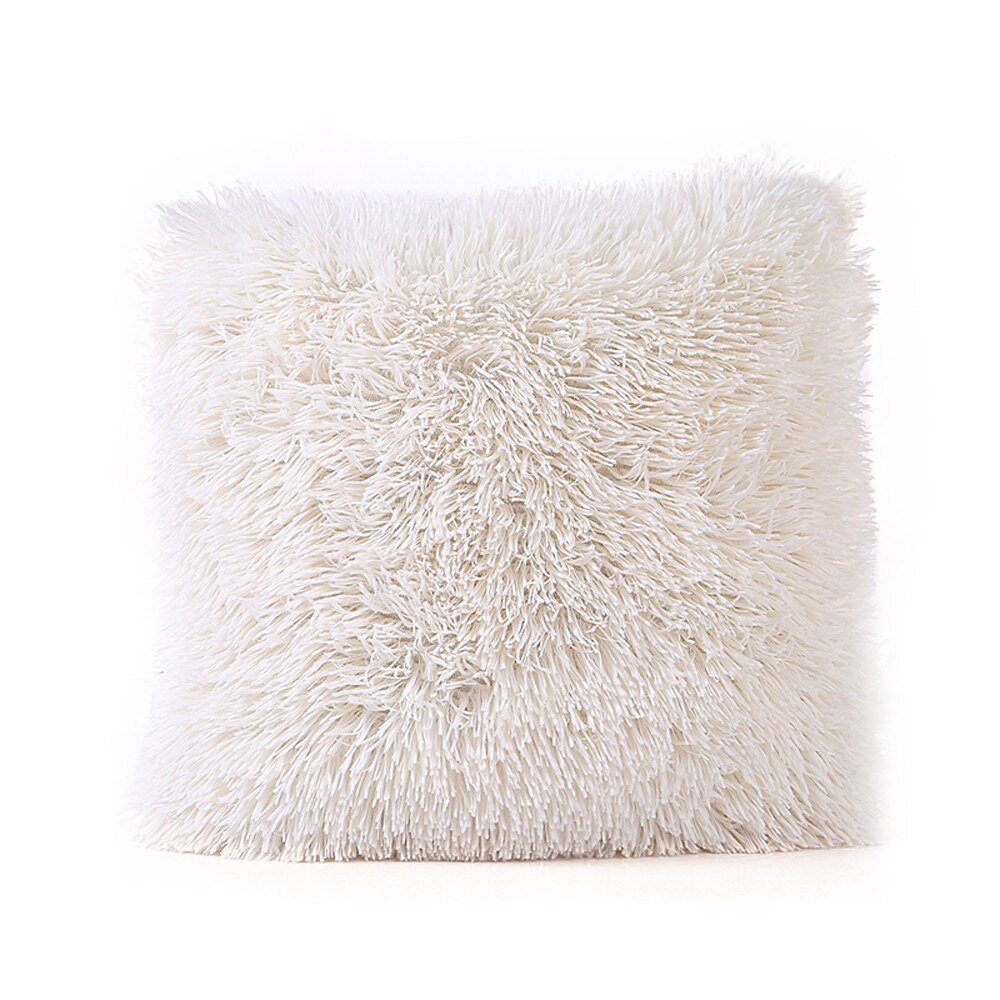 Housse de coussin pour décoration de maison | Coussin de luxe en velours, bleu, vert, jaune, rose, gris, noir, #30: Beige 