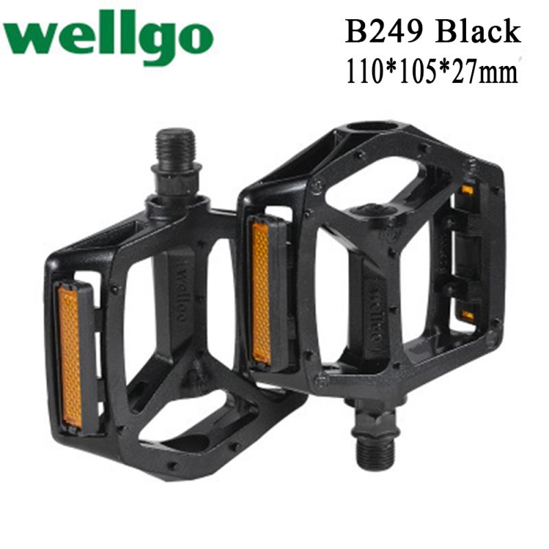 Wellgo Pedal M195 B249 C25 DU Bearing Lightweight Aluminum Alloy Pedals Ultralight Mountain Bike Bicycle Genuine Bicycle Pedal: B249 Black
