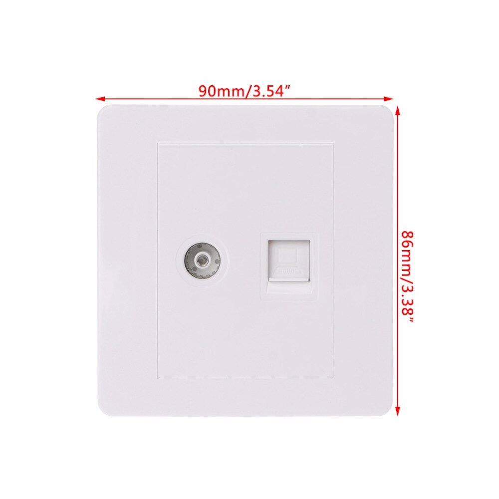 RJ45 Network Sockets Adapter+TV Antenna Coaxial Wall Mount Output Faceplate Panel Socket
