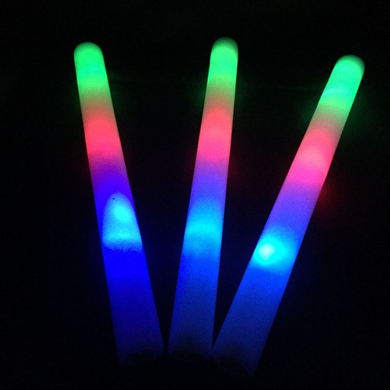 Led glow stick party light stick 12/15/24/30/60/120 stk/mye fargerik ledet foam stick cheer jevn led glød soft party festival ingen logo