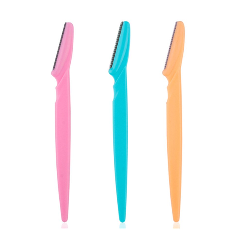 3 / 10 Eyebrow Trimmer Three Jelly Colors Facial Shaver Small And Neat Facial Shaver Female Beauty And Makeup Tool: 3pcs Mix Color