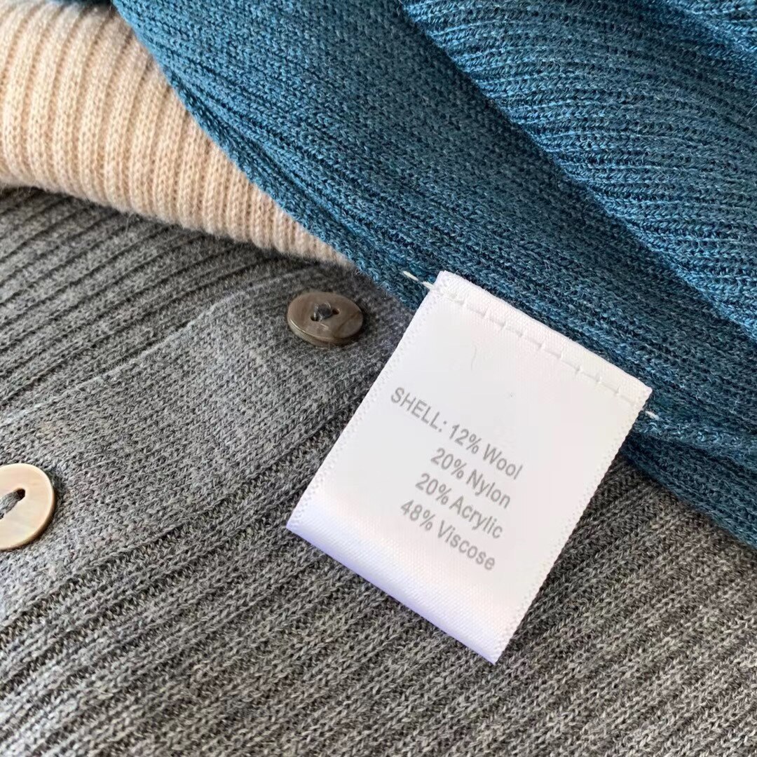 Wol Henley Trui Rib Gebreide Truien Vrouwen Basic Trui Tops: Grijs