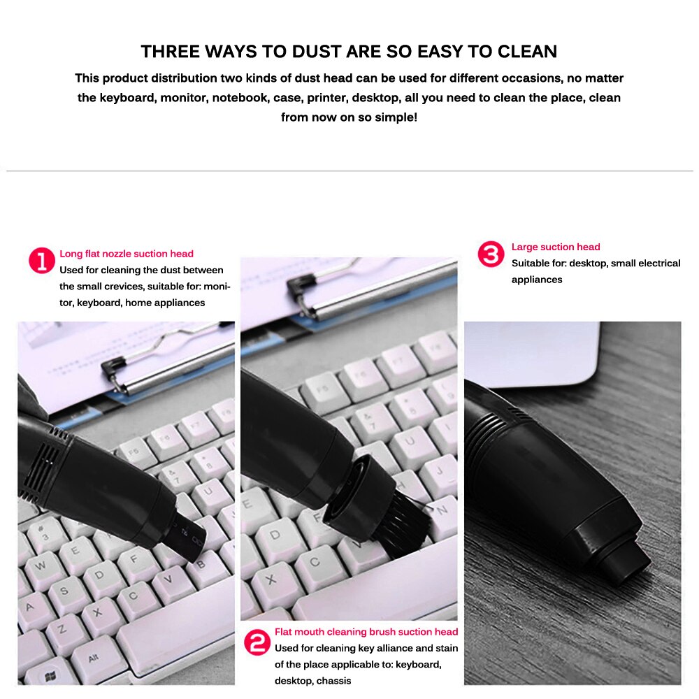 TiOODRE Mini Vacuum Cleaner USB Car Interior Air Vent Dust Cleaning Tool Brush Kit For PC Laptop Keyboard Dust Cleaner Collector