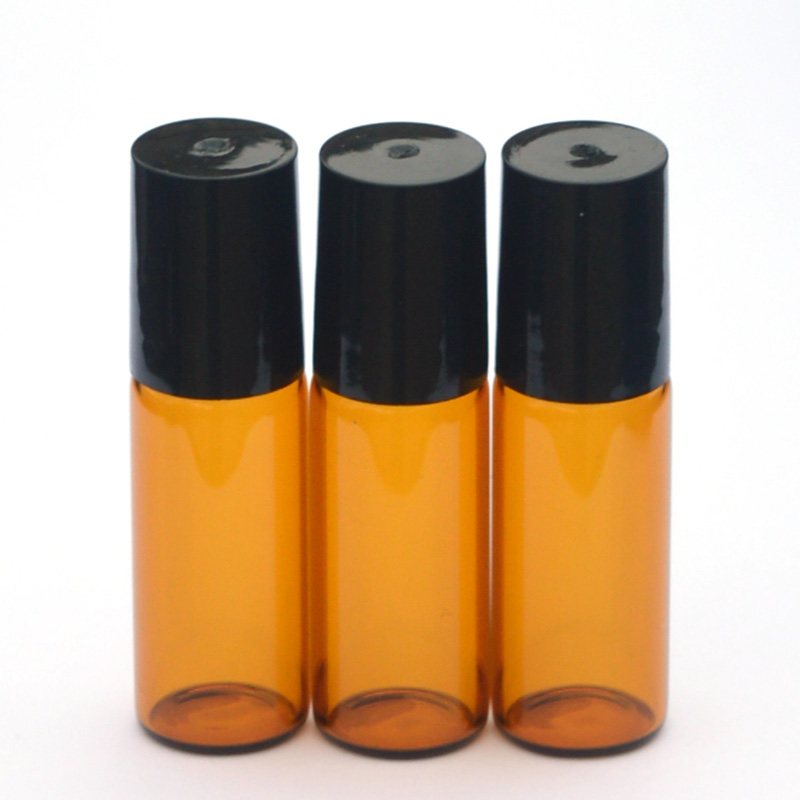 1 szt. Pusta próbka perfum 1ml 2ml 3ml 5ml 10ml rolka szklana butelka niezbędna butelka oleju rolka-na bursztynowa butelka