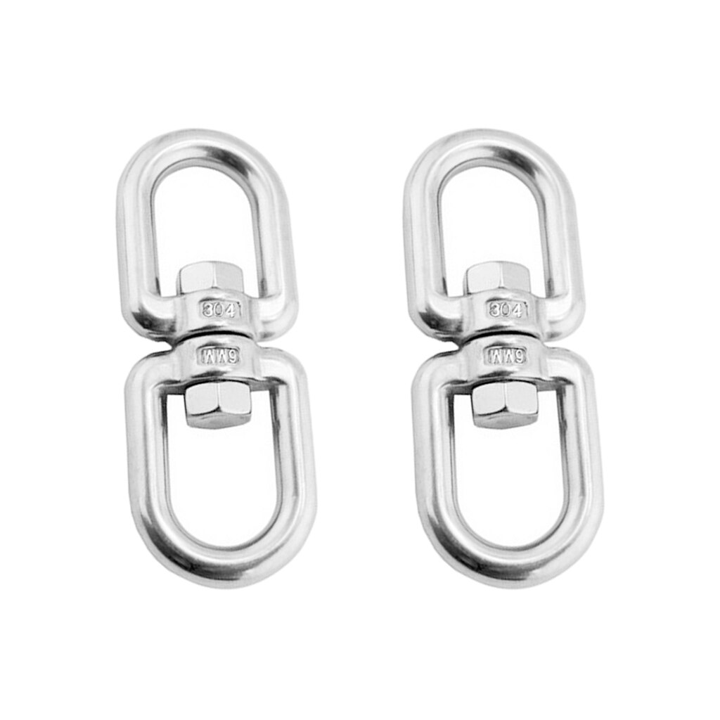 2x Outdoor Stainless Steel Climbing Carabiner Ring Chain Safety Locking Hook