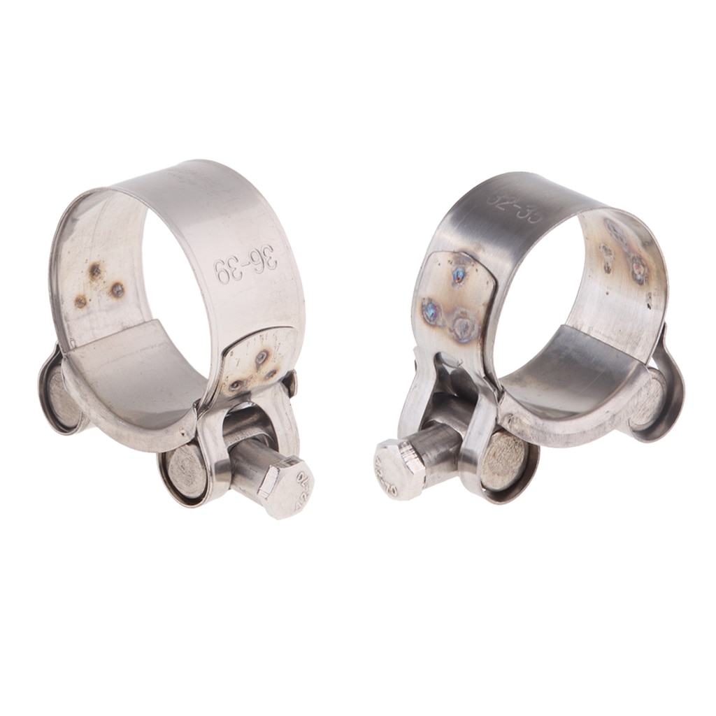 2pcs Bolt &amp; Screw Hose Clamps Heavy Duty Exhaust T Bolt Stainless Steel Clips