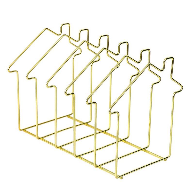 Metal Bookshelf Bookends Book Support Stand Desk Organizer Storage Holder Shelf File Organizer Bookshelf Magazine Rack for Offic: House Gold