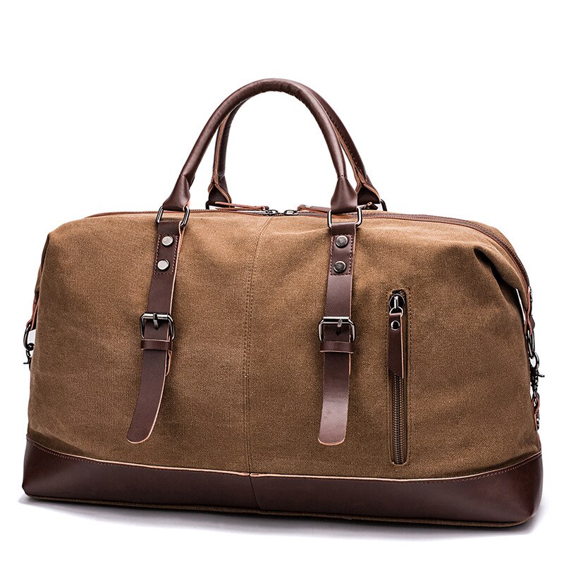 Canvas Reistas Mannen Levert Bagage Reizen Fitness Camera Tas Grote Capaciteit Tote Bag