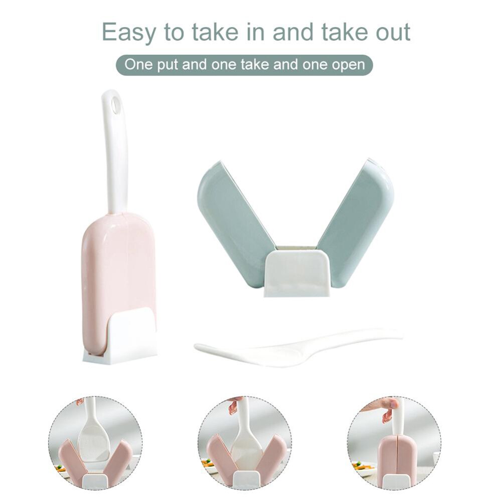 Cuchara de arroz de pie con apertura automática y cierre a prueba de polvo caja de cubierta desmontable cocinar cuchara de arroz accesorios de cocina