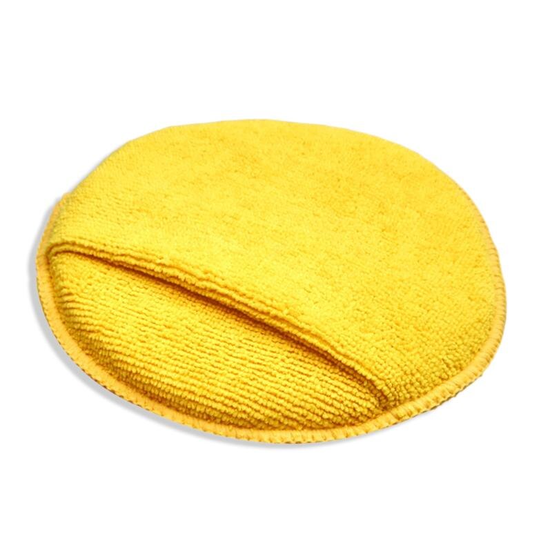 High Density Round Car Waxing Sponge Polishing Disc Microfiber Overlock Pocket Car Wash Sponge Cloths & Brushes Cleaning Sponge: YELLOW