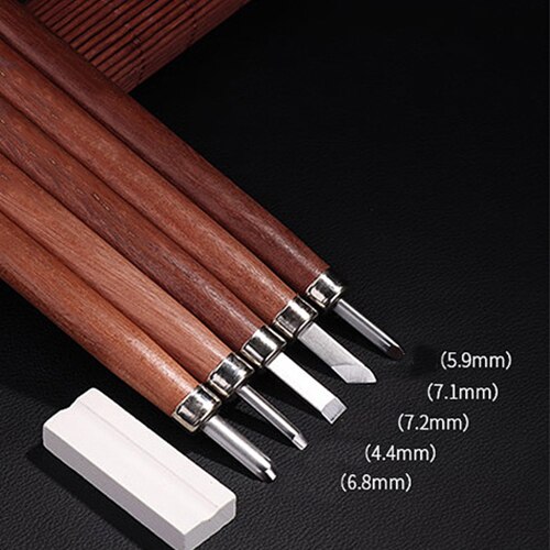4-10 Stks/set Houten Handvat Carving Beitel Professionele Houten Sculptuur Tool Set Voor Houtbewerking Hobby Kunstenaar Ambachten Snijden: 5 Pcs