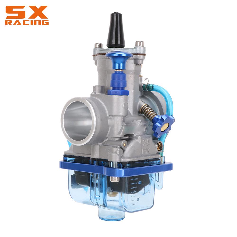 Motorcycle Universal Carburetor For Keihin PWK 28 30 32 34 MM 2T 4T Blue transparent cover bowl With Power Jet Dirt Bike
