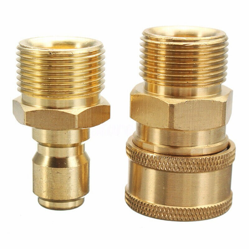 2X M22 3/8 Quick Release Adapter Connector Koppeling Voor Hogedrukreiniger Gereedschap