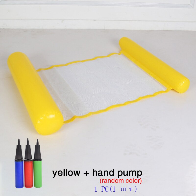 Hamaca inflable de agua para piscina, colchón de aire flotante para exteriores, playa, silla para dormir: Yellow