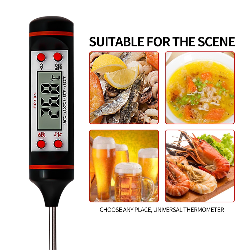 Meijuner Food Plug-in Digital Thermometer Solid Liquid Thermometer for Test the Temperature of Vegetables and Meat