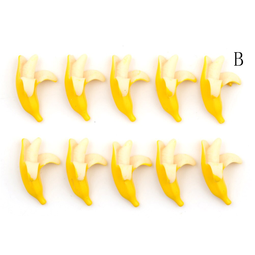 5Pcs Resin Miniatur Bananen Cabochons - Flache Rückseite DIY Basteln für Handy-Deko, Scrapbooking: B