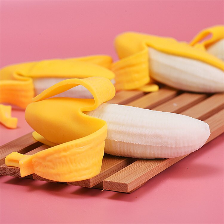 13 cm Grappige Peeling Banaan Kneden Decompressie Speelgoed Lengthable TPR Materiaal Speelgoed Populaire Lastig Pop Speciale Decoratie Ornament