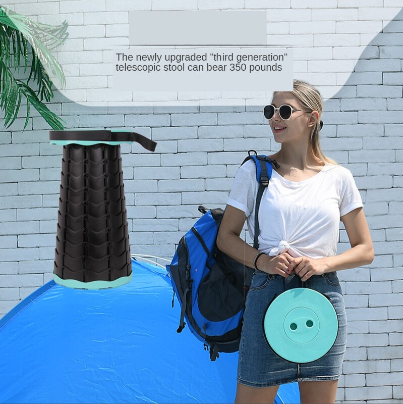 Outdoor Retractable Stool Folding Chiar Portable Stool Lounge Folding Chair Camping Stool Foldable Convenient Fishing Chair