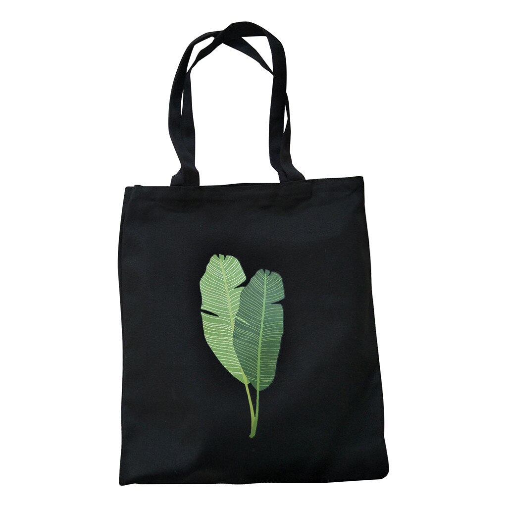 Frauen Leinwand Druck Banana Leaf Schulter Taschen Griff Einkaufstaschen Bequem Große-kapazität lagerung taschen Tote: Default Title