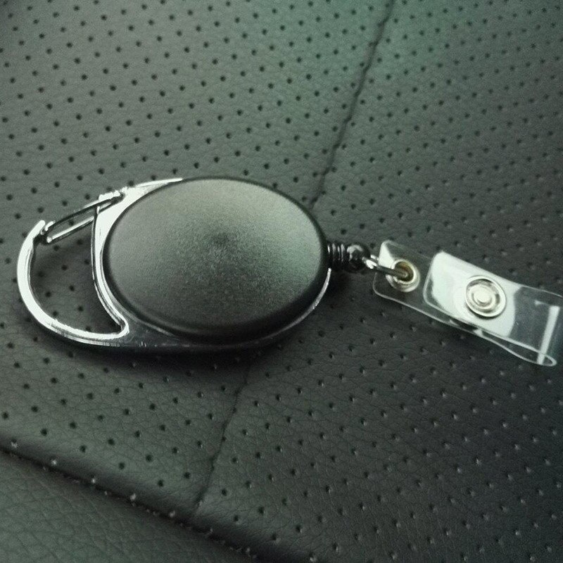 Retractable Reel Pull Key ID Card Badge Tag Clip Holder Carabiner Style Camping Climbing Equipment