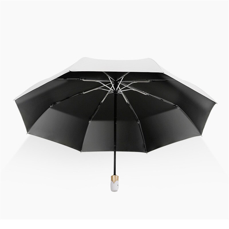 DMBRELLA Black coated 3 Fold UV Rain Women men Automatic windproof umbrellas male parasol Girls paraguas