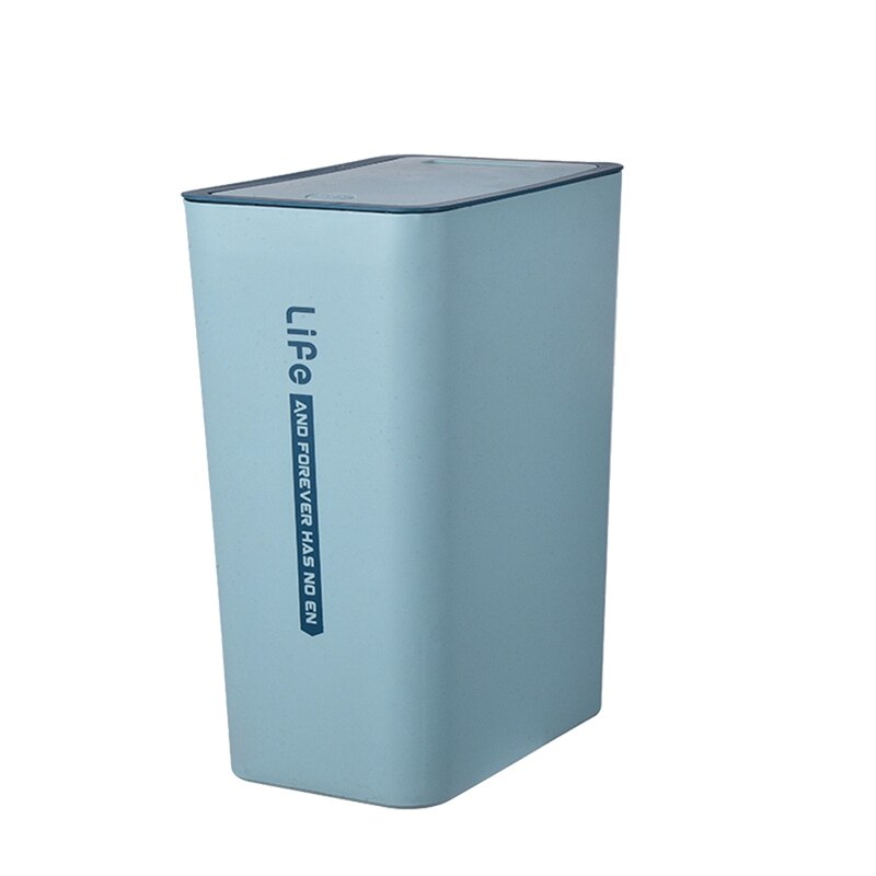 Household Simple and Hand-Pressed Trash Can/Kitchen Trash Can: Light Blue