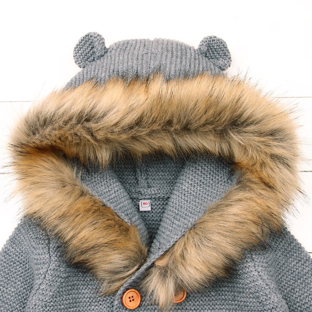 Baby Kintted Jassen Dier Hooded Jassen Voor Baby 'S Kinderen Herfst Winter Peuters Outerwears Kids Overjassen Baby Boy Kleding
