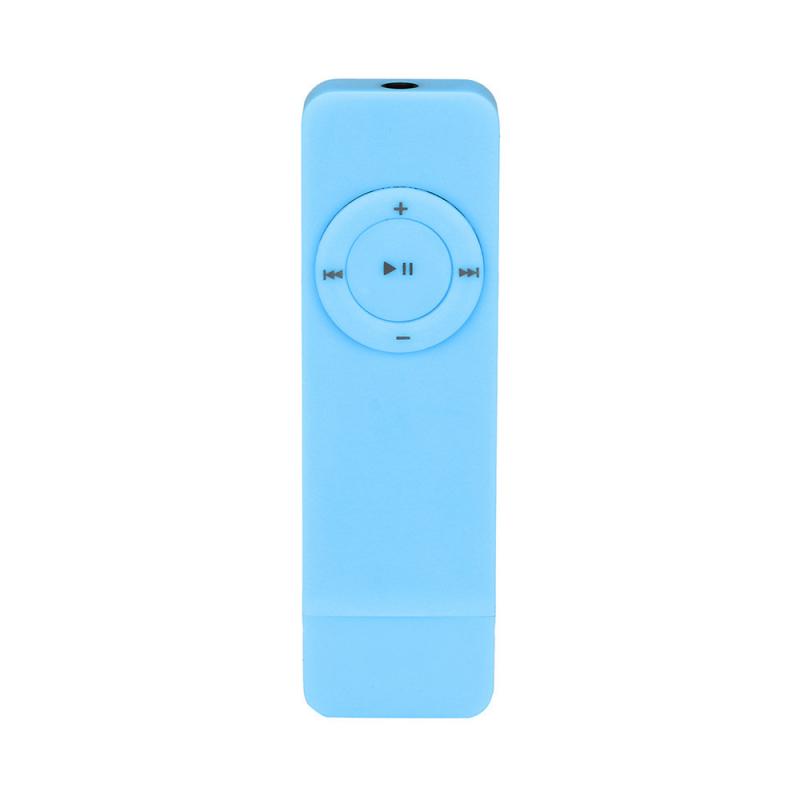 Draagbare usb in-line sport  mp3- speler lossless sound muziekspeler ondersteunt micro sd tf-kaart sportmuziek  mp3- speler snoepkleur: Blauw