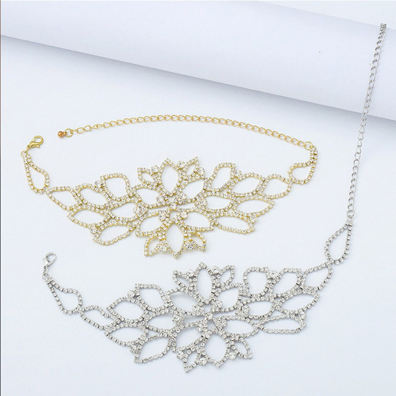 Stonefans Sexy Holle Bloemvorm Strass Arm Armband Voor Vrouwen Eenvoudige Bloemen Bruidsarmband Bruiloft Sieraden Accessoires