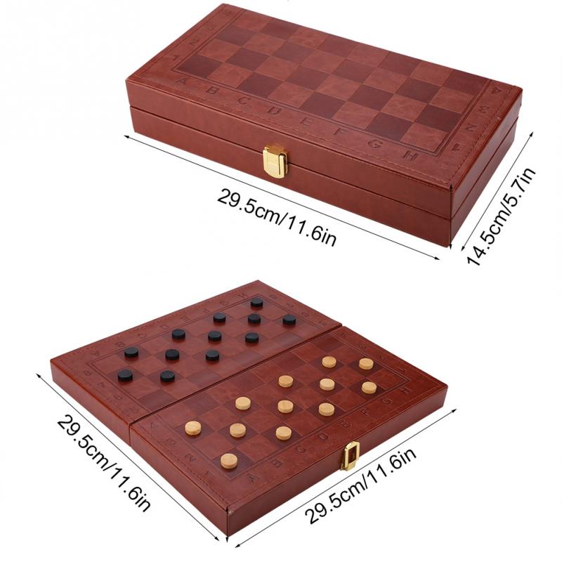 Klapp Tragbare Holz Internationalen Schach Spielzeug einstellen Brettspiel Sammlung tragbar Party Lustige Schach Brettspiel