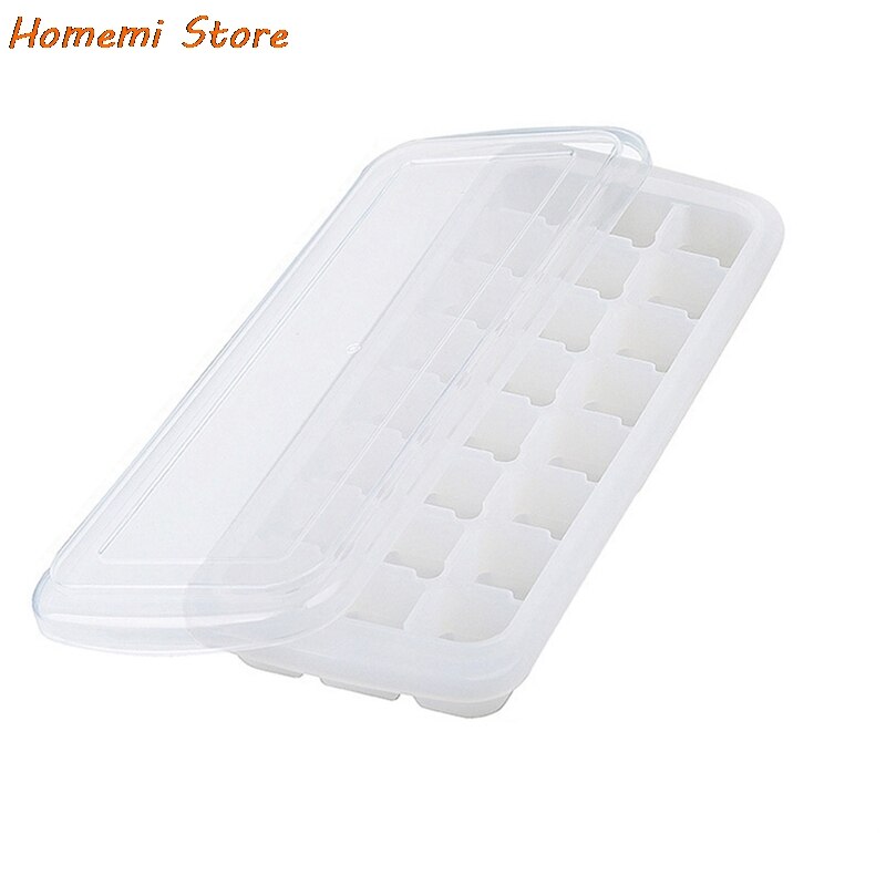 Grids Silicone Ice Cube Mold Fresh Food Fruit Large Ice Tray Moulds With Lids For Ice Party Whiskey Cocktail Cold Drink: 24 grids White